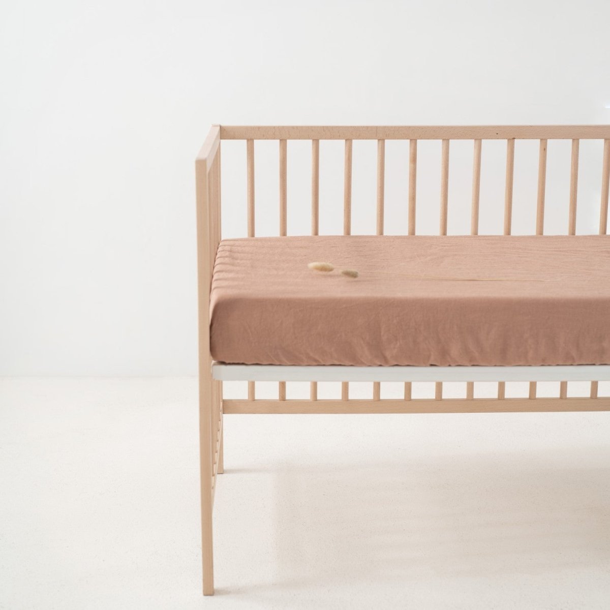 Kids’ Linen Fitted Sheet (Cafe Creme) – 100% Linen, Handmade - Tiny Tugz™