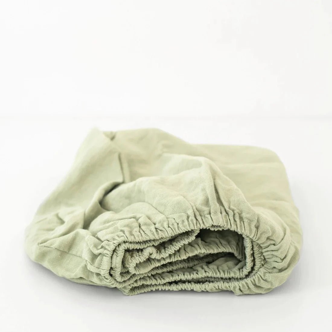 Kids’ Linen Fitted Sheet (Sage) – 100% Linen, Handmade - Tiny Tugz™