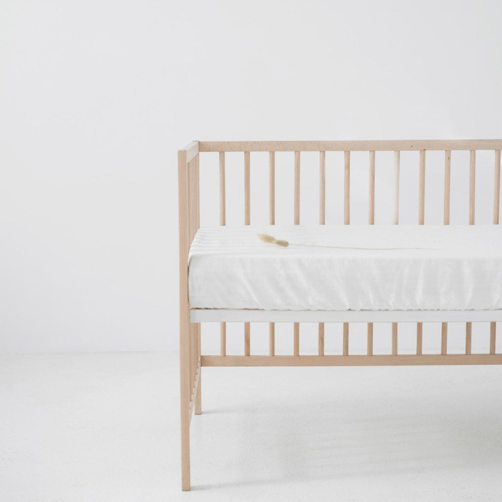 Kids’ Linen Fitted Sheet (White) – 100% Linen, Handmade - Tiny Tugz™