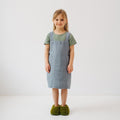 Kids’ Linen Pinafore Apron (Blue) – 100% Stone-Washed Linen, Handmade - Tiny Tugz™