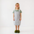 Kids’ Linen Pinafore Apron (Light Grey) – 100% Stone-Washed Linen, Handmade - Tiny Tugz™