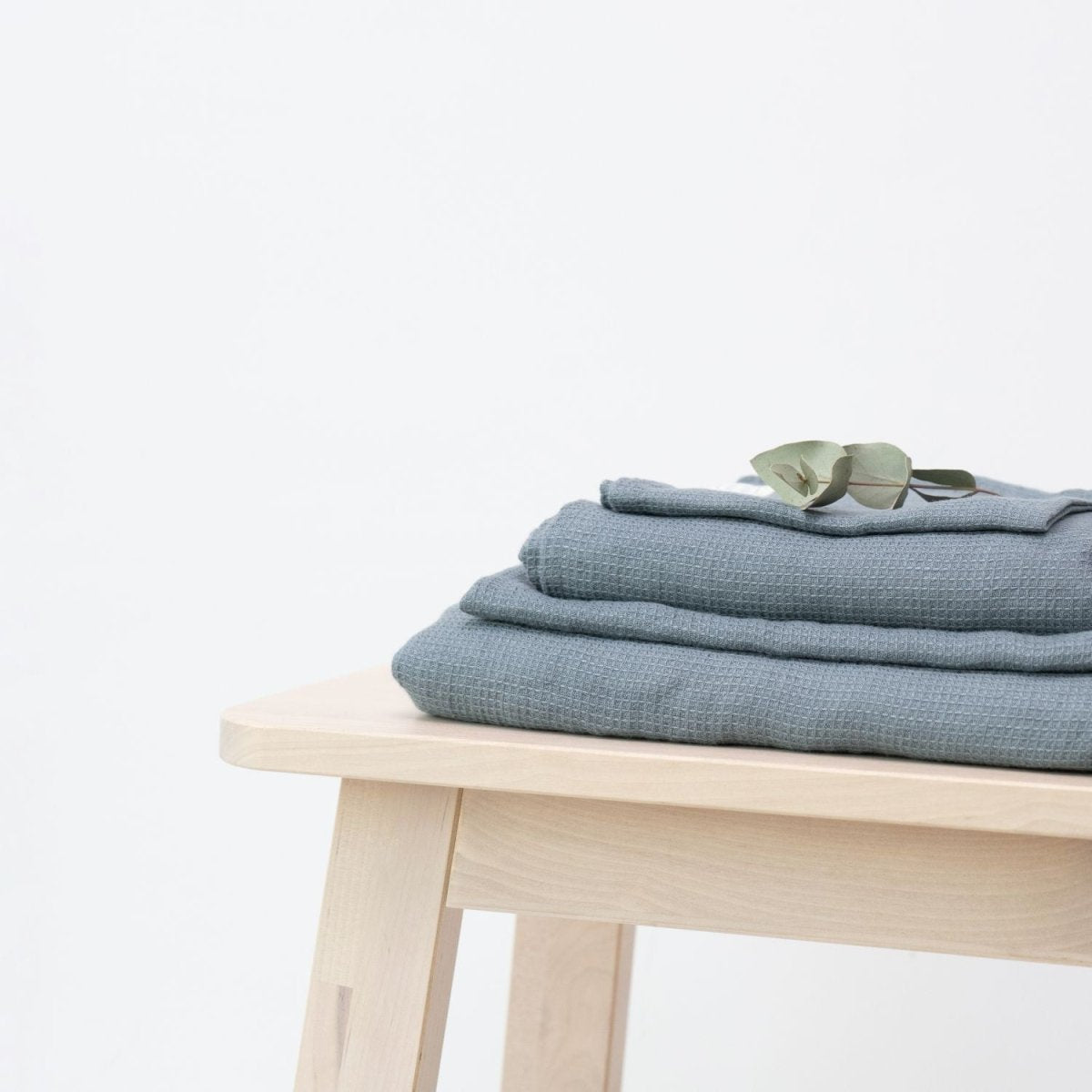 Kids’ Linen Towel Collection (Blue) – 100% Waffle Linen, Handmade - Tiny Tugz™