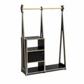 Kids Montessori Wardrobe with Storage – Birch Plywood, Black - Tiny Tugz™