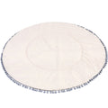 Kids Play Mat with Grey Pompom Border - Ecru - Round, 115 cm - Tiny Tugz™