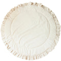 Kids Play Mat with Ruffled Border - Ecru - Round, 125 cm - Tiny Tugz™