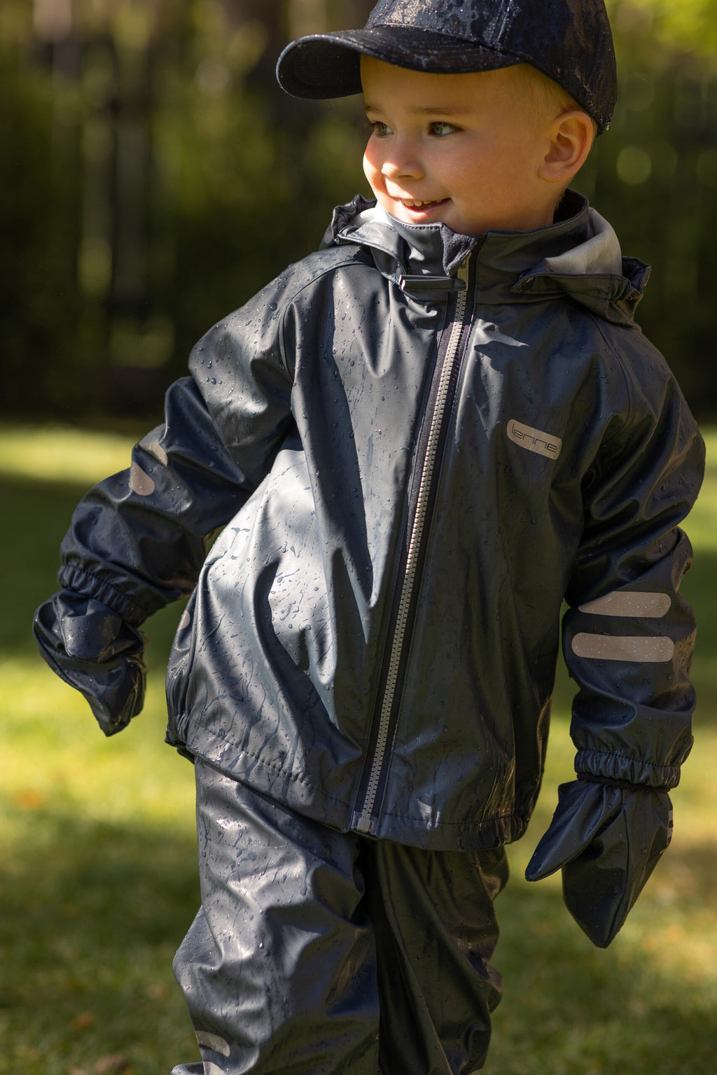 Kids’ Rain Jacket and Dungaree Set – Navy Blue - Tiny Tugz™