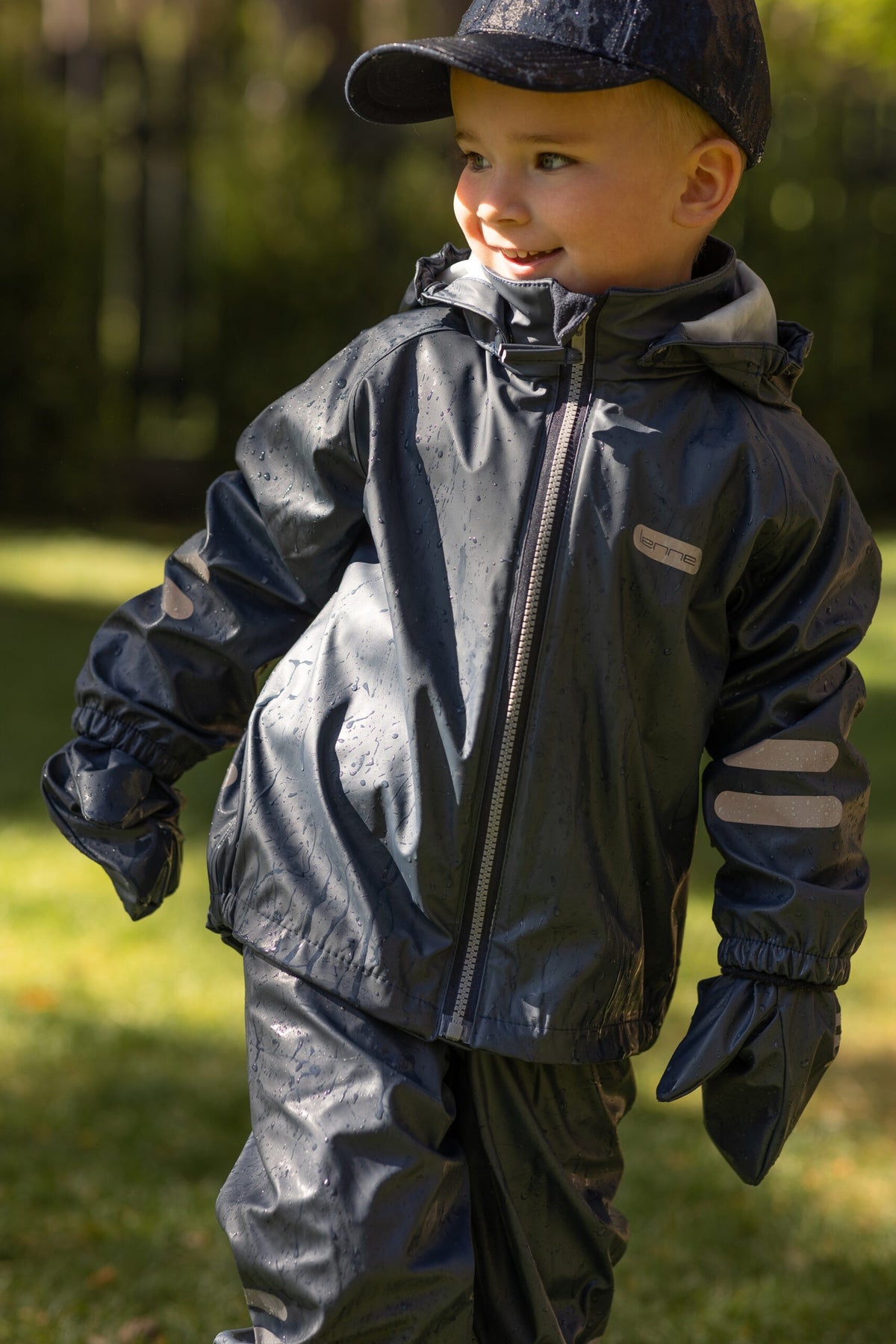 Kids’ Rain Jacket and Dungaree Set – Navy Blue - Tiny Tugz™