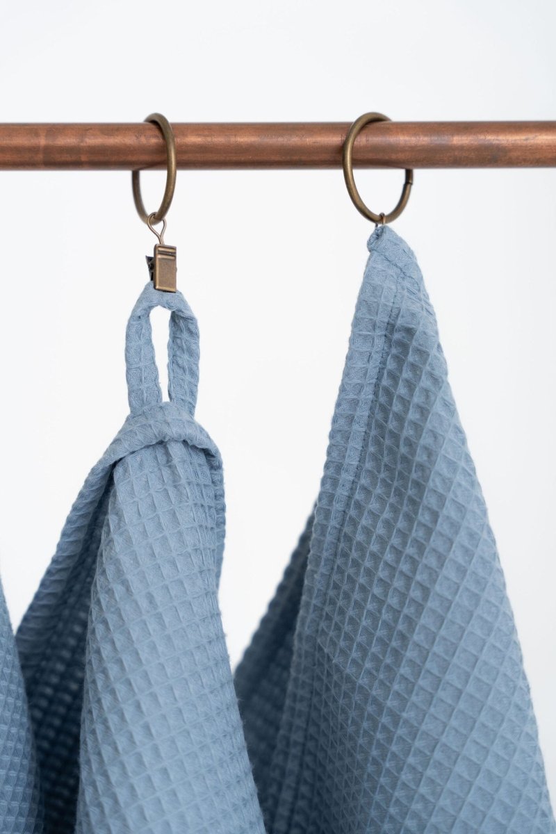 Kids’ Waffle Cotton Towel Collection (Blue) – 100% Cotton, Handmade - Tiny Tugz™