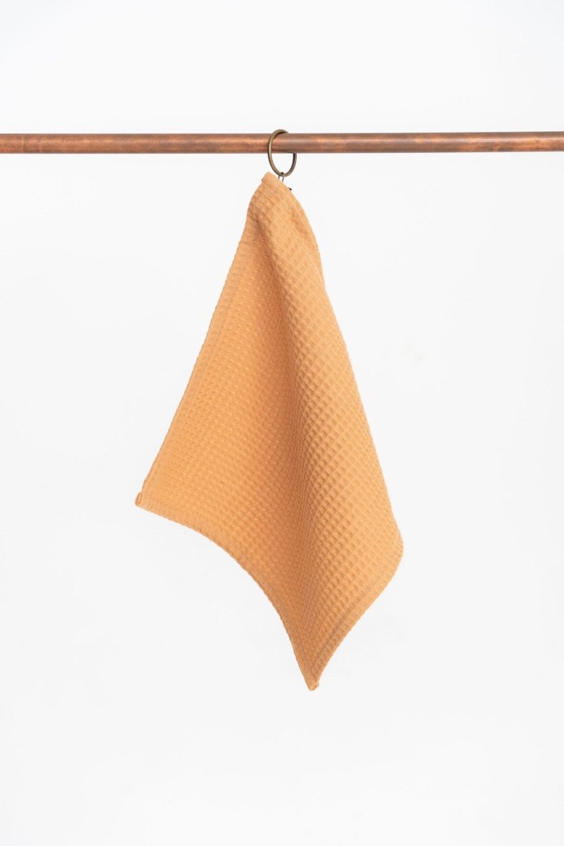 Kids’ Waffle Cotton Towel Collection (Caramel) – 100% Cotton, Handmade - Tiny Tugz™