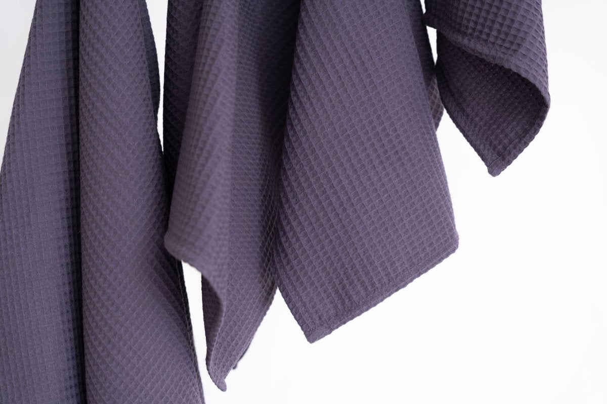 Kids’ Waffle Cotton Towel Collection (Purple) – 100% Cotton, Handmade - Tiny Tugz™