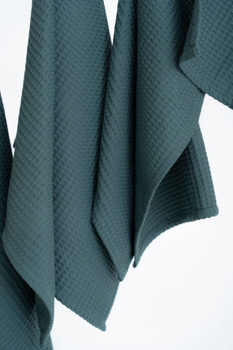 Kids’ Waffle Cotton Towel Collection (Teal) – 100% Cotton, Handmade - Tiny Tugz™