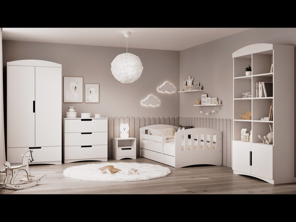 Kids' Wardrobe Classic - Rail, Shelves & Drawer - White - Tiny Tugz™