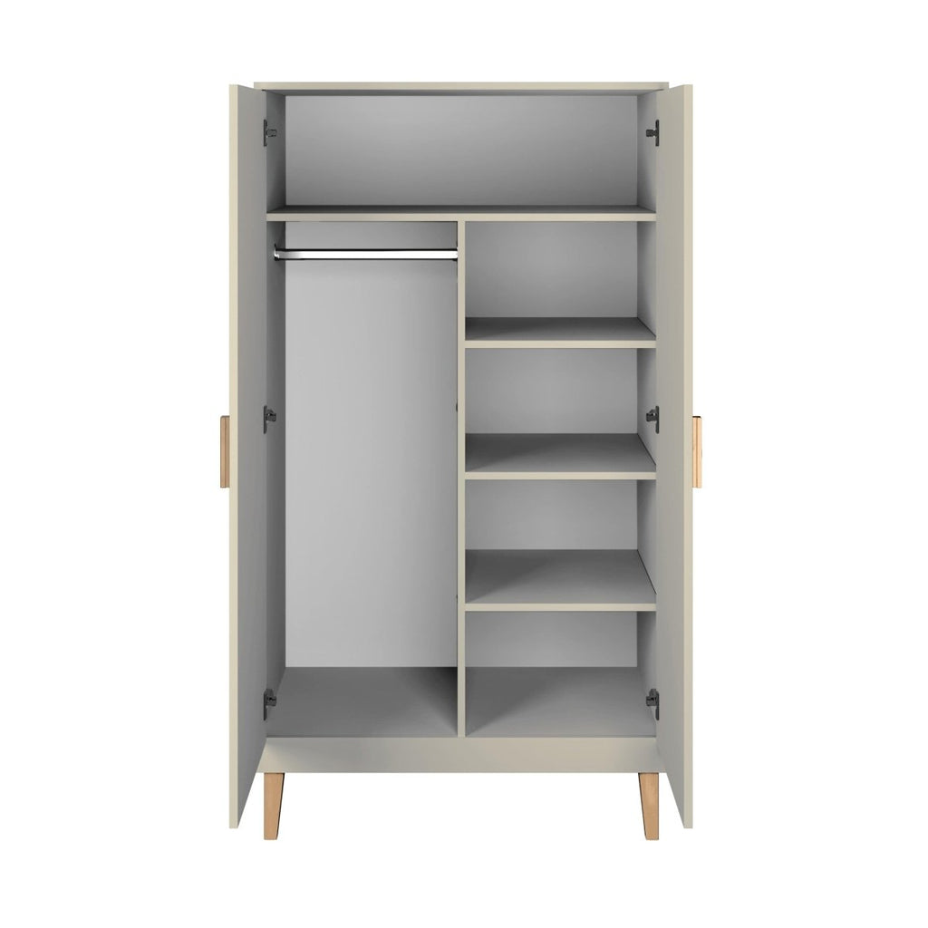 Kids' Wardrobe Kubi - Soft-Close, Solid Oak Details - Cashmere - Tiny Tugz™