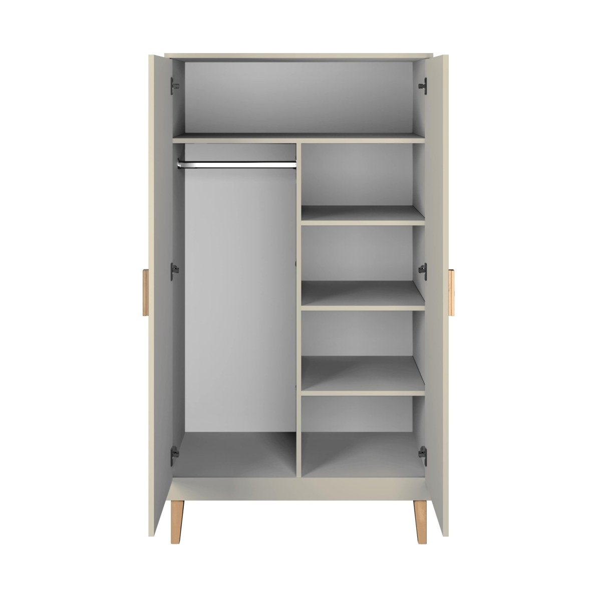 Kids' Wardrobe Kubi - Soft-Close, Solid Oak Details - Cashmere - Tiny Tugz™