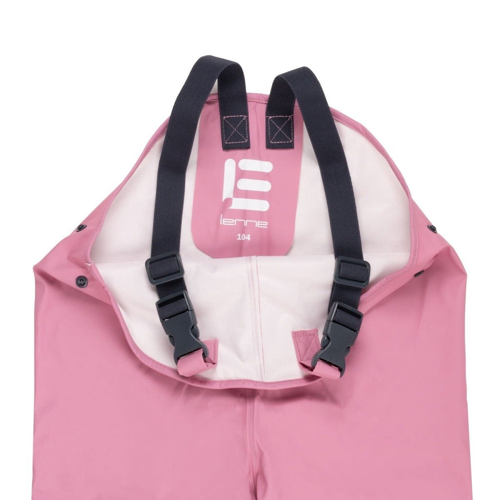 Kids’ Waterproof Rain Dungarees – Pink - Tiny Tugz™