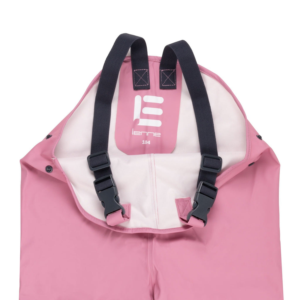 Kids’ Waterproof Rain Dungarees – Pink - Tiny Tugz™