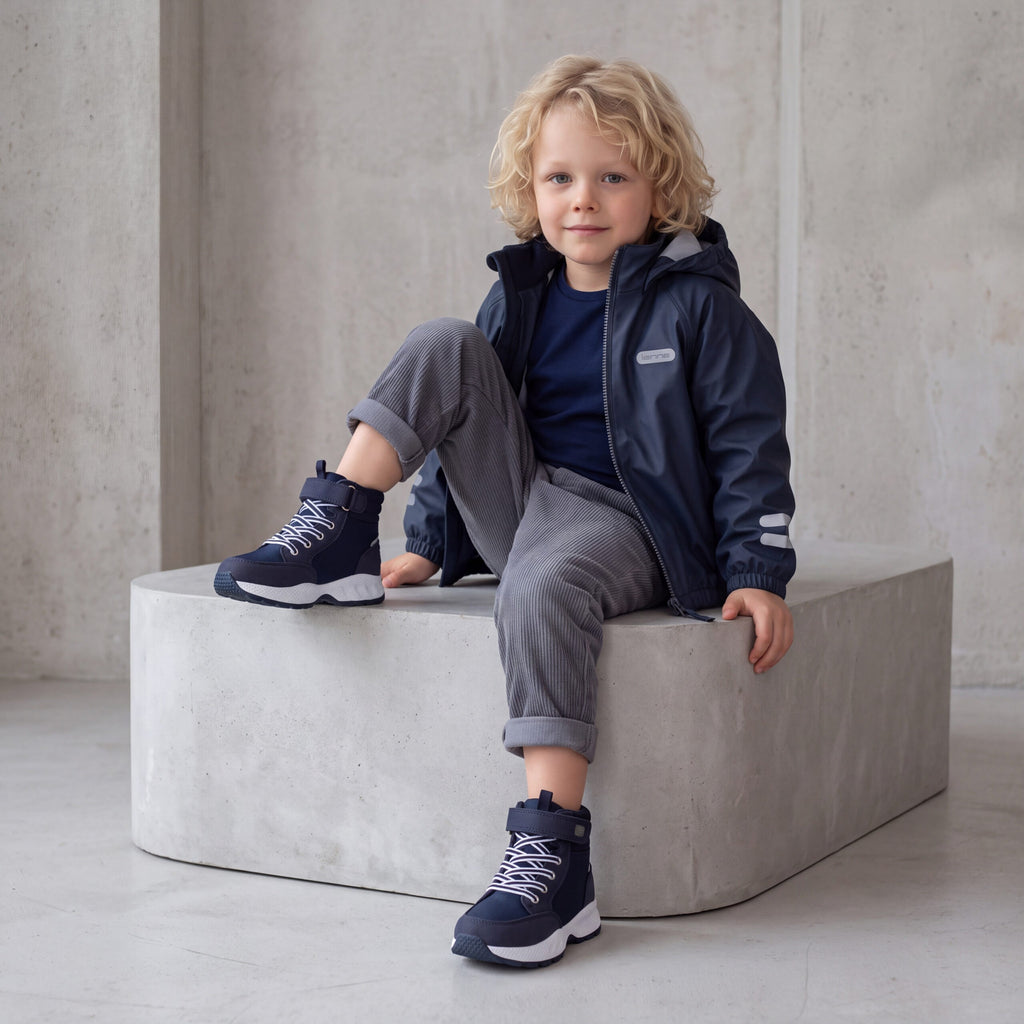 Kids’ Waterproof Rain Jacket – Navy Blue - Tiny Tugz™