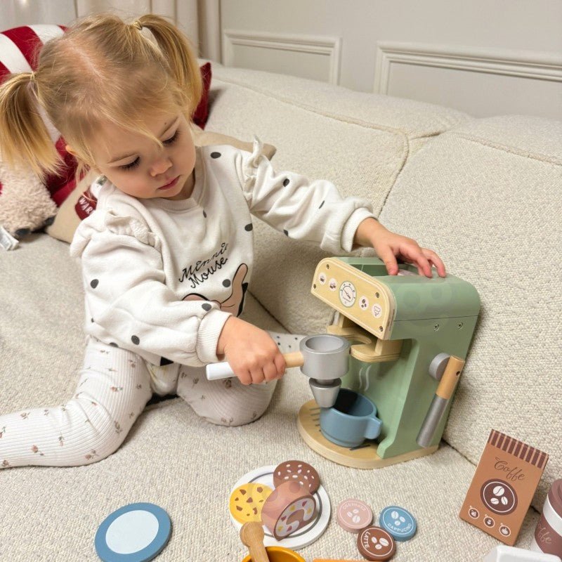 Kids Wooden Coffee Shop Play Set – 25 Pieces - Tiny Tugz™