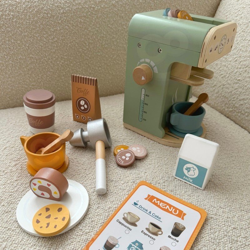 Kids Wooden Coffee Shop Play Set – 25 Pieces - Tiny Tugz™