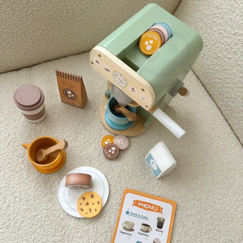 Kids Wooden Coffee Shop Play Set – 25 Pieces - Tiny Tugz™