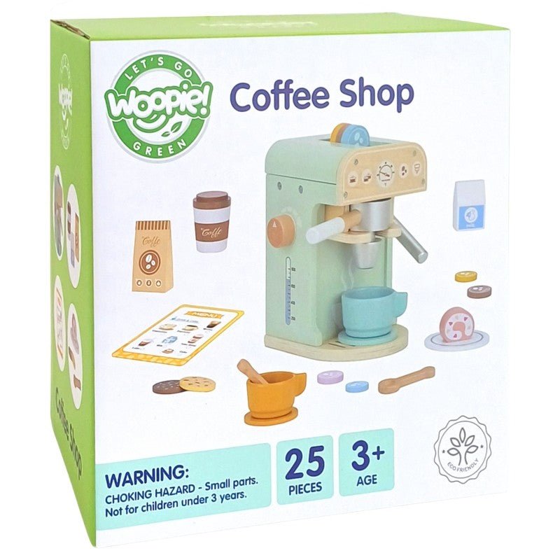 Kids Wooden Coffee Shop Play Set – 25 Pieces - Tiny Tugz™
