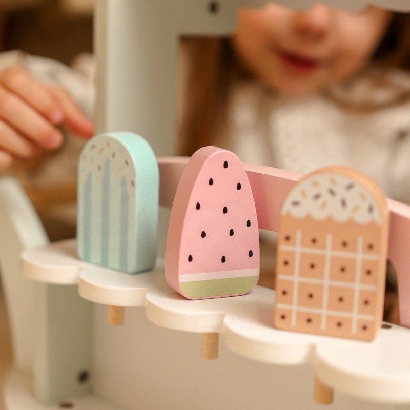 Kids Wooden Ice Cream Cart Play Set – 27 Pieces - Tiny Tugz™