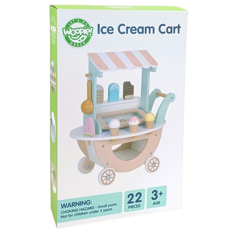Kids Wooden Ice Cream Cart Play Set – 27 Pieces - Tiny Tugz™