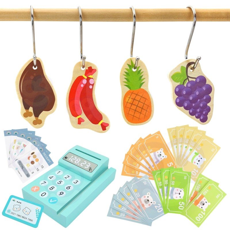 Kids Wooden Market Stall & Kitchen Shop Play Set (3-in-1) - Tiny Tugz™