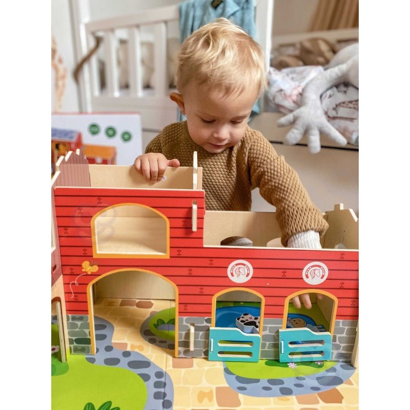 Kids Wooden Mega Farm Play Set – 18 Pieces - Tiny Tugz™