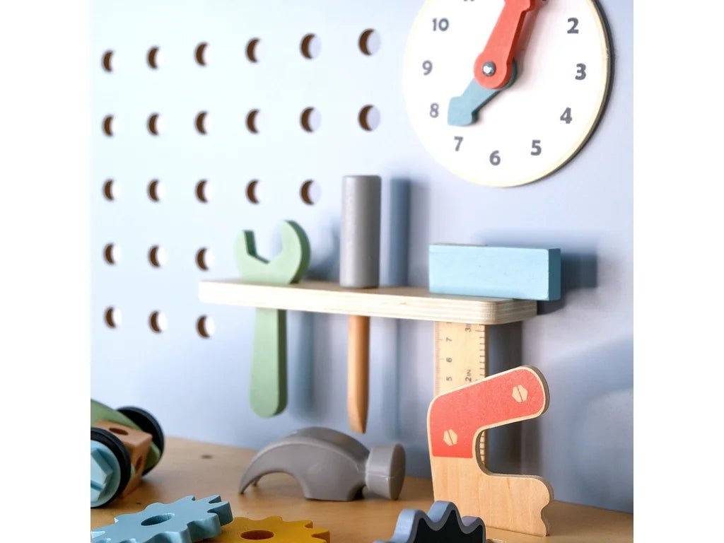 Kids Wooden Play Workbench – Tool-Free Assembly - Tiny Tugz™