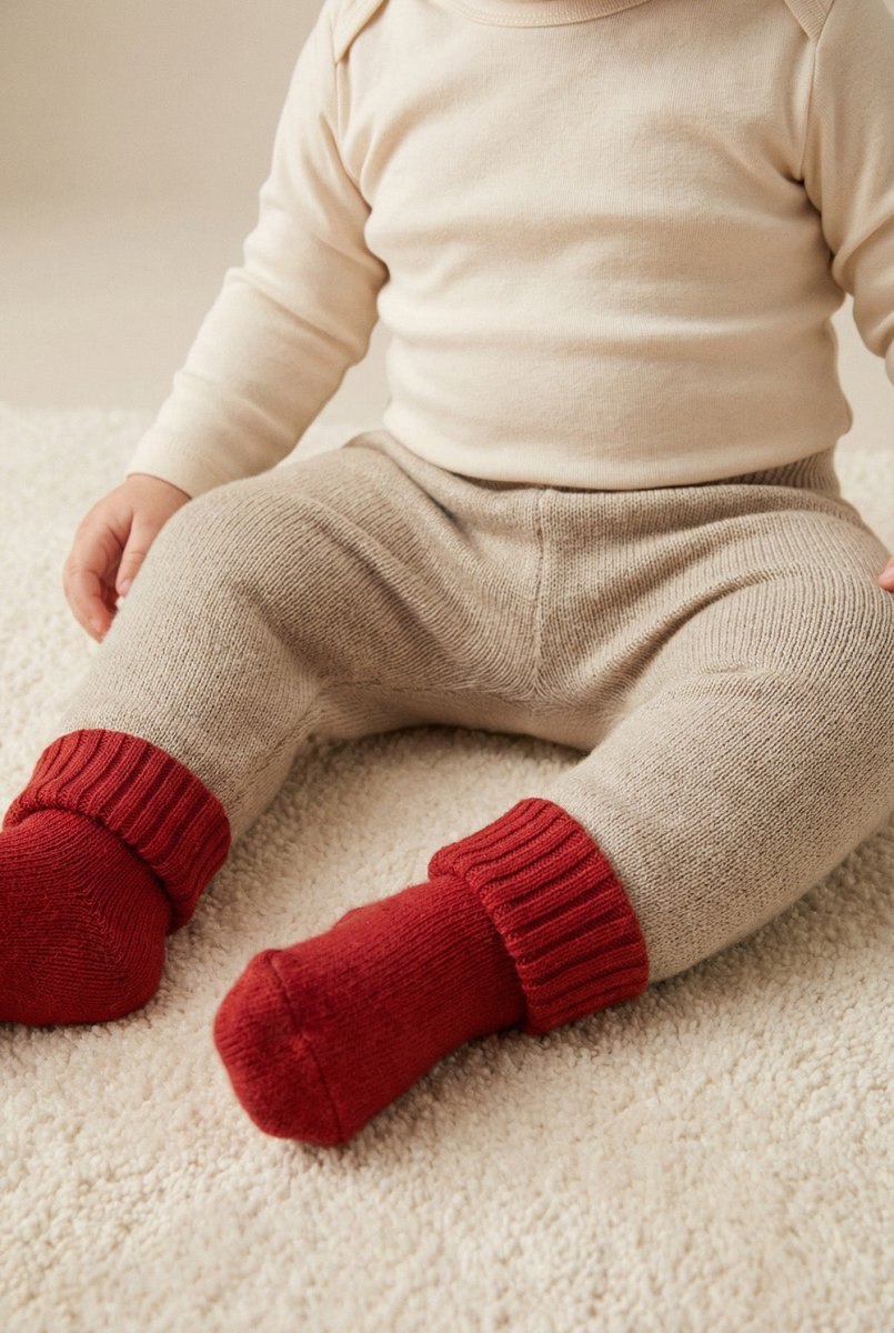 Knitted Merino Wool Baby Pants - Garlic - Tiny Tugz™