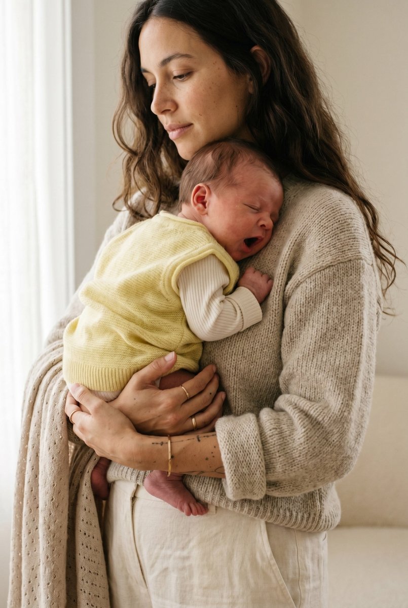 Knitted Merino Wool Baby Spencer - Lemonade - Tiny Tugz™