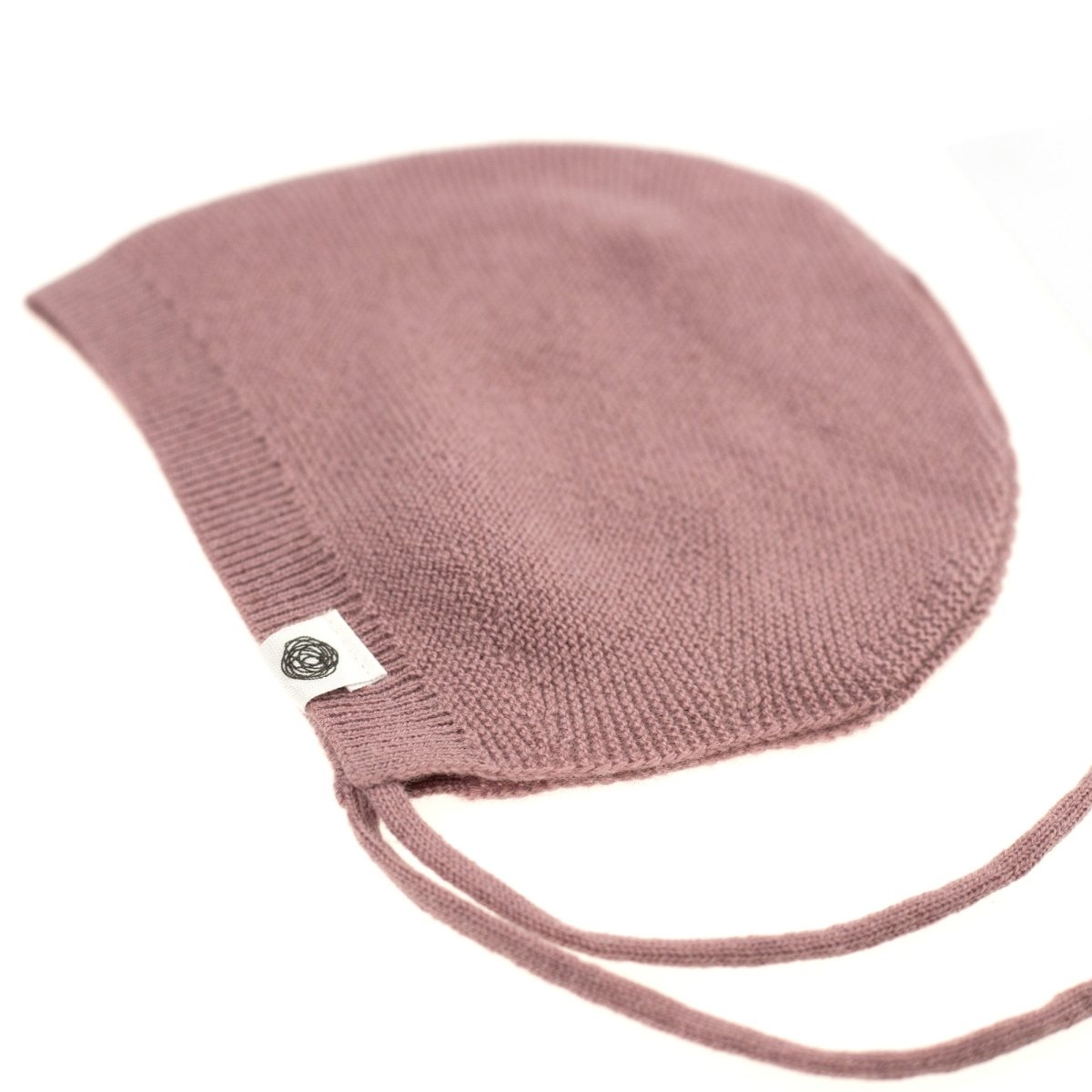 Knitted Wool Baby Bow Hat - Merino Wool - Haze - Tiny Tugz™