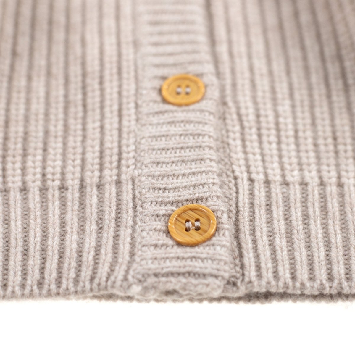Knitted Wool Baby Cardigan - Merino Wool - Garlic - Tiny Tugz™
