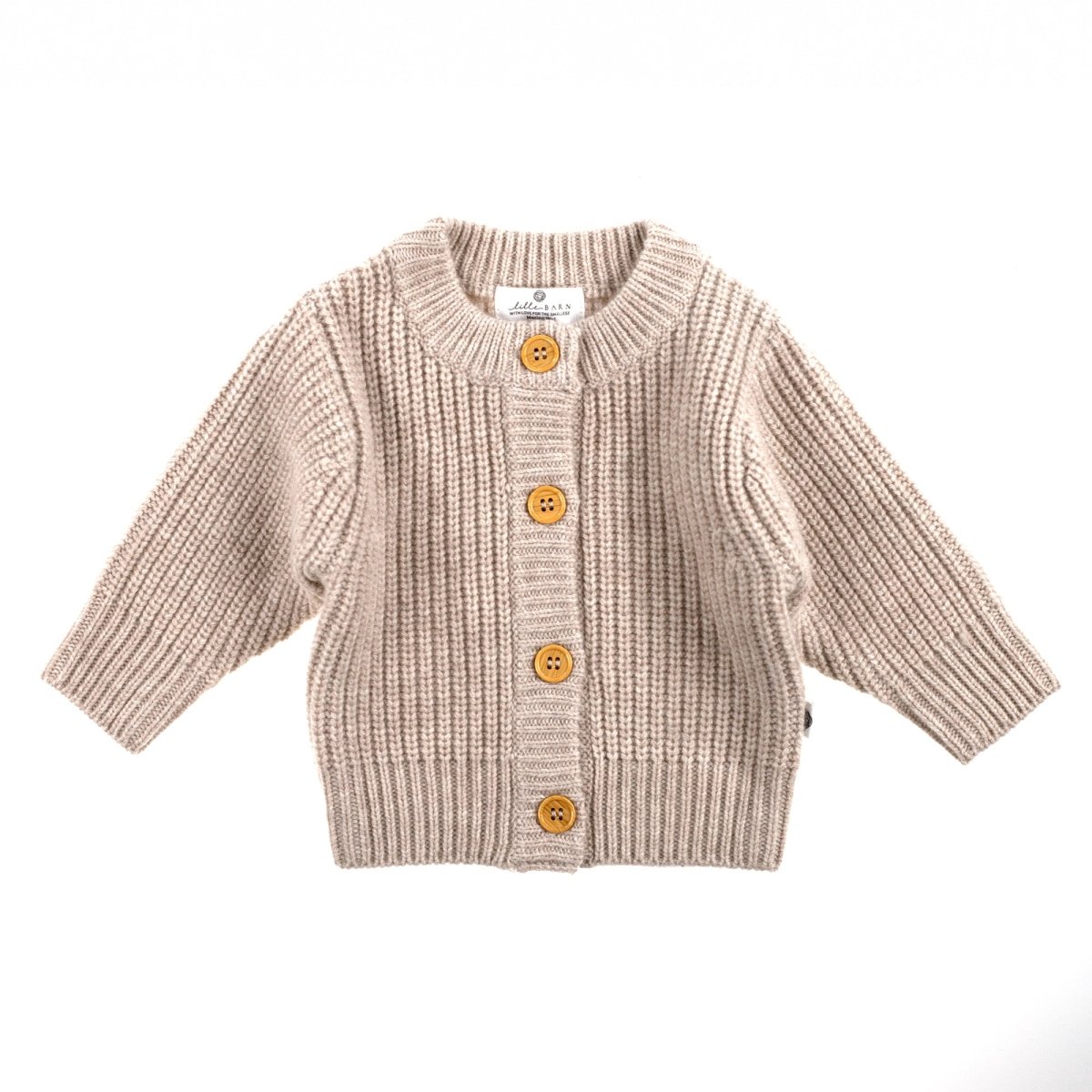 Knitted Wool Baby Cardigan - Merino Wool - Garlic - Tiny Tugz™