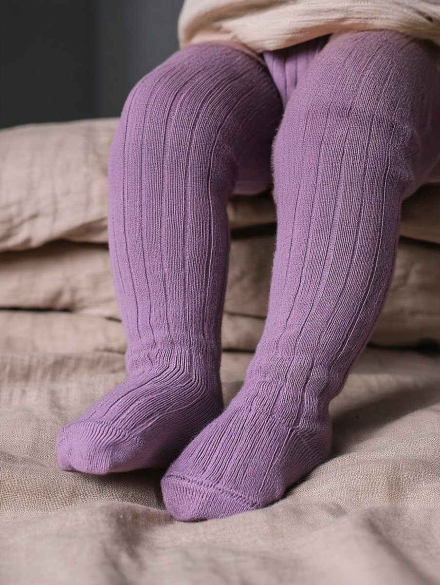 Knitted Wool Baby & Children's Tights - Merino Wool - Orchid - Tiny Tugz™