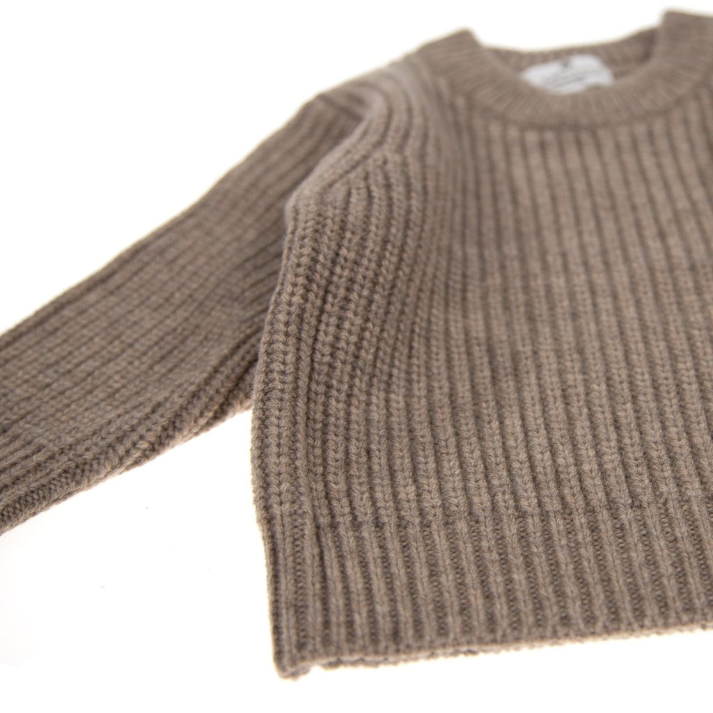 Knitted Wool Baby Sweater - Merino Wool - Cobble - Tiny Tugz™