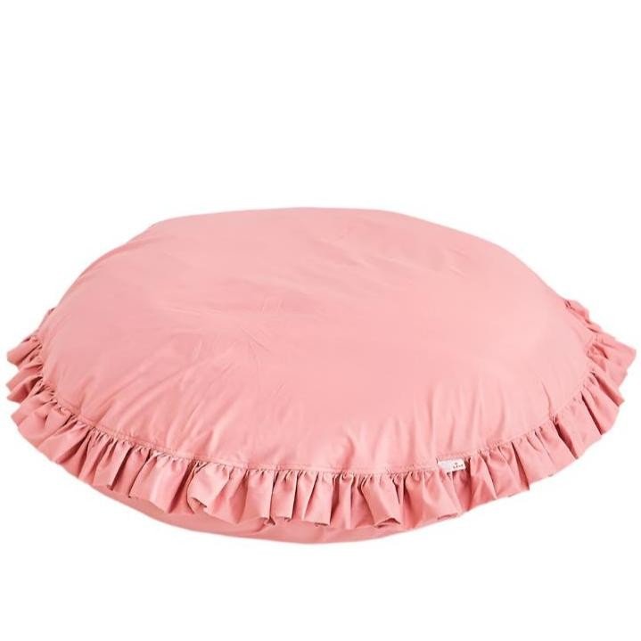 Large Kids Floor Cushion with Ruffled Edge - Pink - Round, 100 cm - Tiny Tugz™