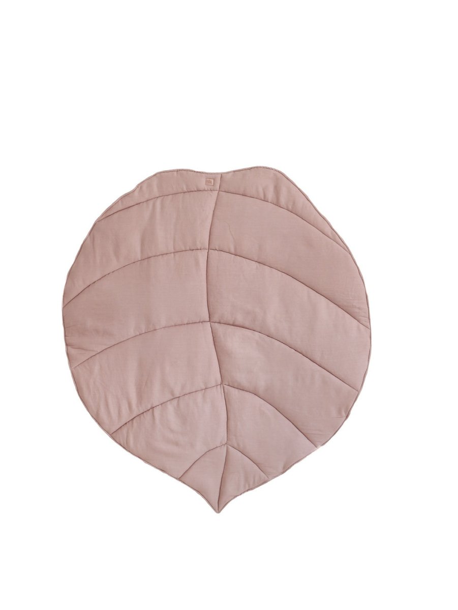 Leaf Play Mat (Powder Pink) – Cotton & Linen, Handmade - Tiny Tugz™