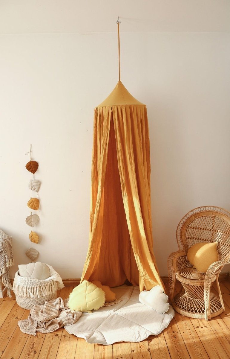 Leaf Play Mat (Sand) – Cotton & Linen, Handmade - Tiny Tugz™