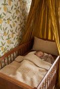 Wool Cot Blanket 93x135cm - Merino Wool - Almond