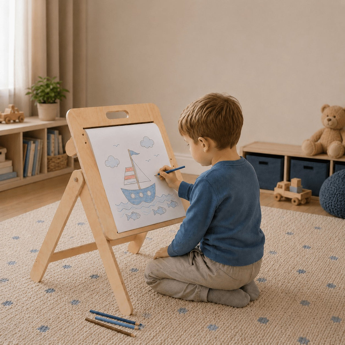 Drawing Board and Table 2in1 with Paper Roll - Tiny Tugz™