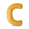 Letter C Velvet Pillow - Decorative Cushion, 30 cm (Yellow) - Tiny Tugz™