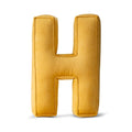 Letter H Velvet Pillow - Decorative Cushion, 30 cm (Yellow) - Tiny Tugz™