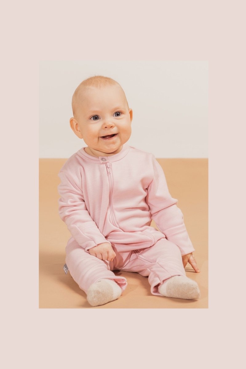 Lightweight Merino Wool Baby Overall – Pink - Tiny Tugz™