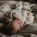 Wool Baby/Newborn Cardigan - Merino Wool Fleece - Natural