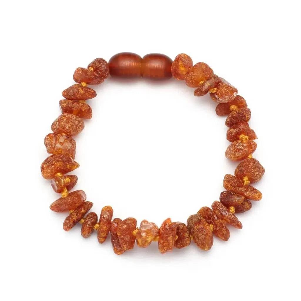 Baby/Child - Amber Bracelet - Chips, Raw Beads - 14cm - Dark Honey