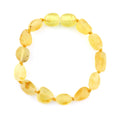 Baby/Child - Amber Bracelet - Oval Raw Beads - Lemon - 14cm