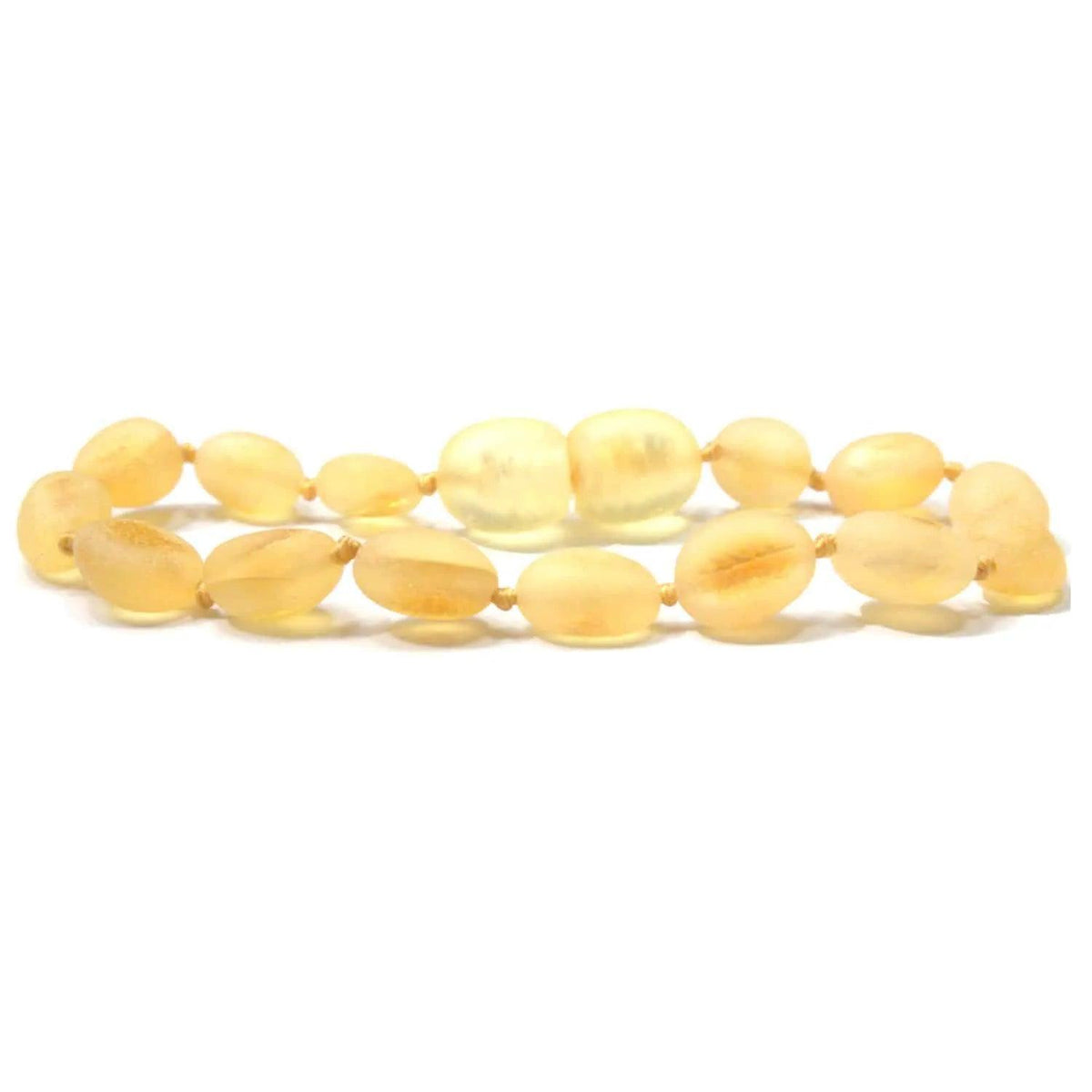 Baby/Child - Amber Bracelet - Oval Raw Beads - Lemon - 14cm