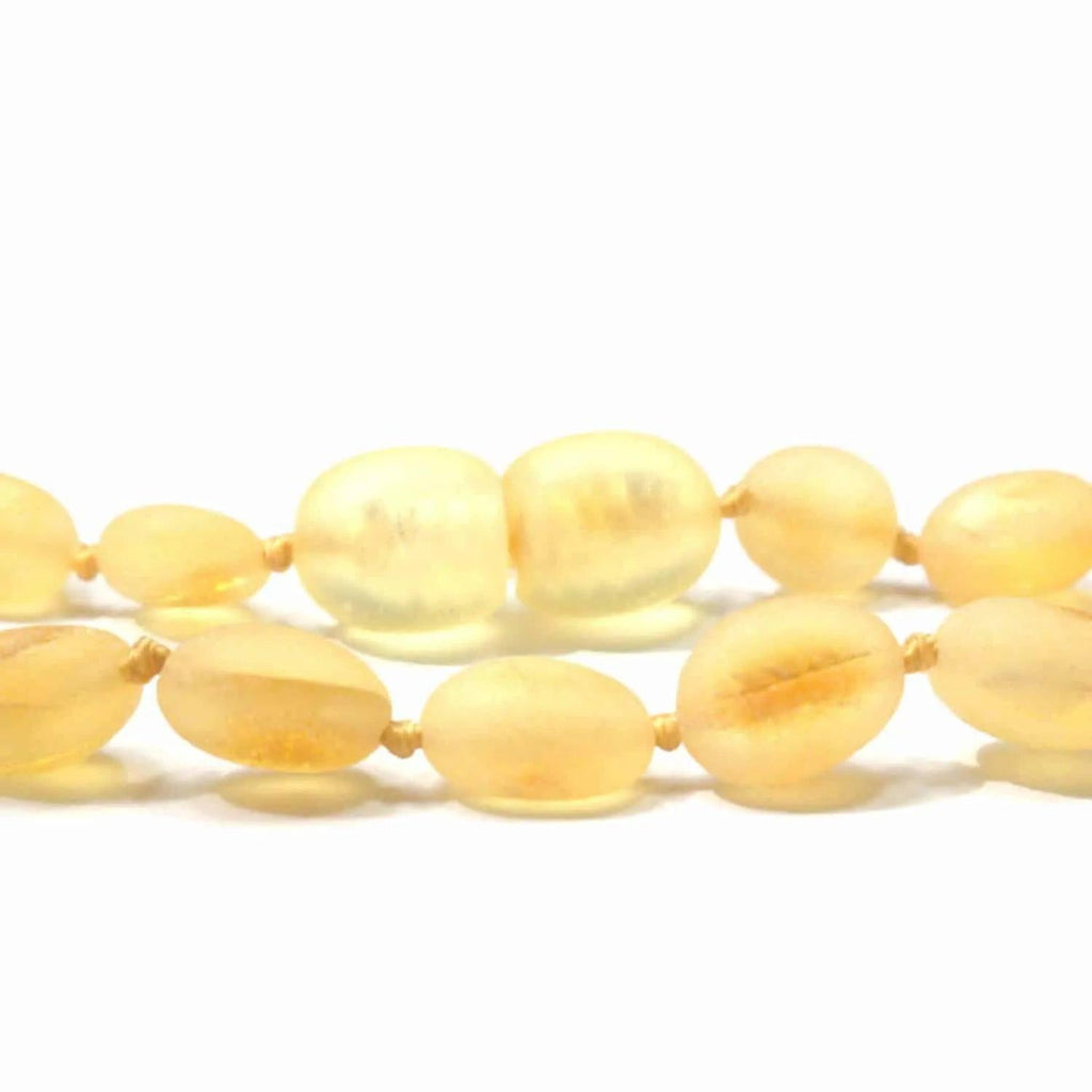 Baby/Child - Amber Bracelet - Oval Raw Beads - Lemon - 14cm